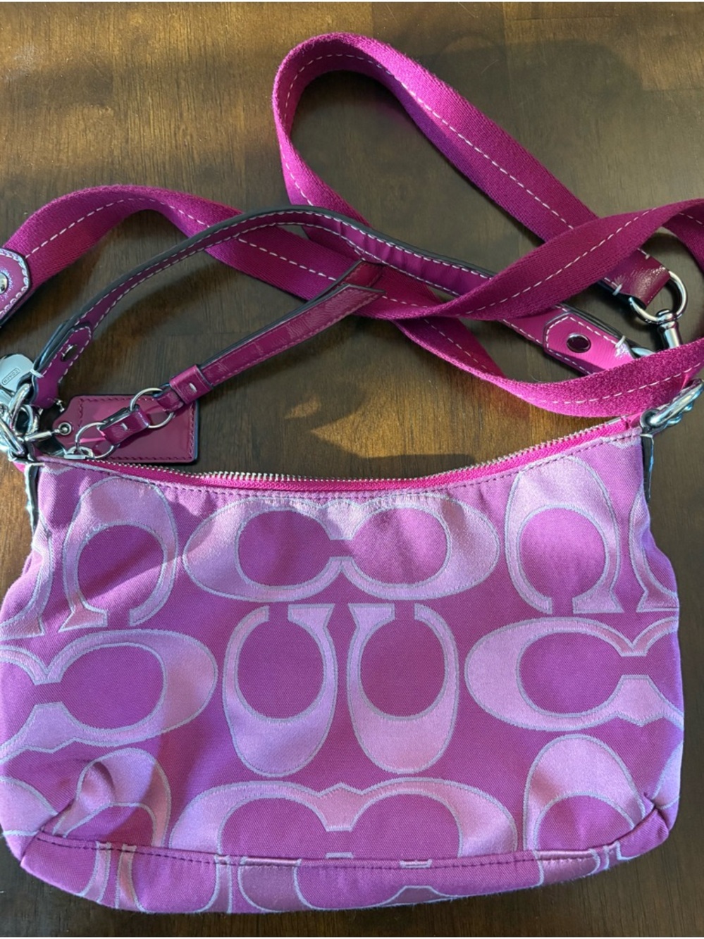 Coach Pink Signature C Logo Crossbody Bag - Picture 2 of 12
